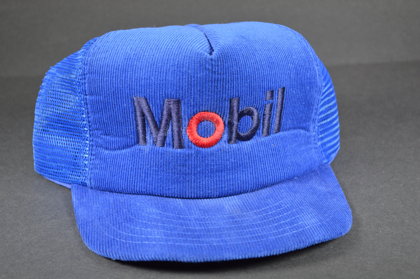 Vintage Mobil Corduroy Snapback Hat 1980s