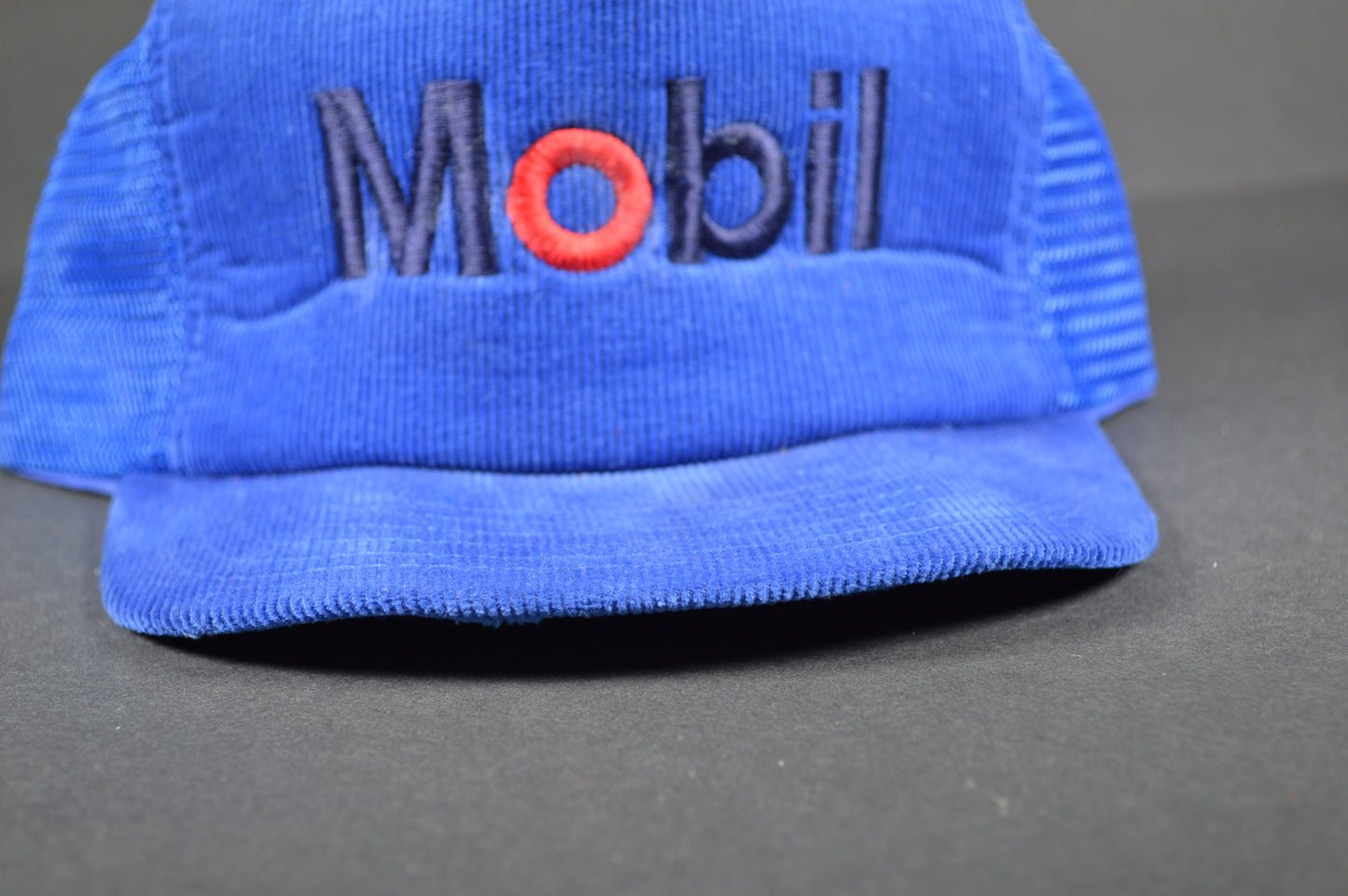 Vintage Mobil Corduroy Snapback Hat 1980s
