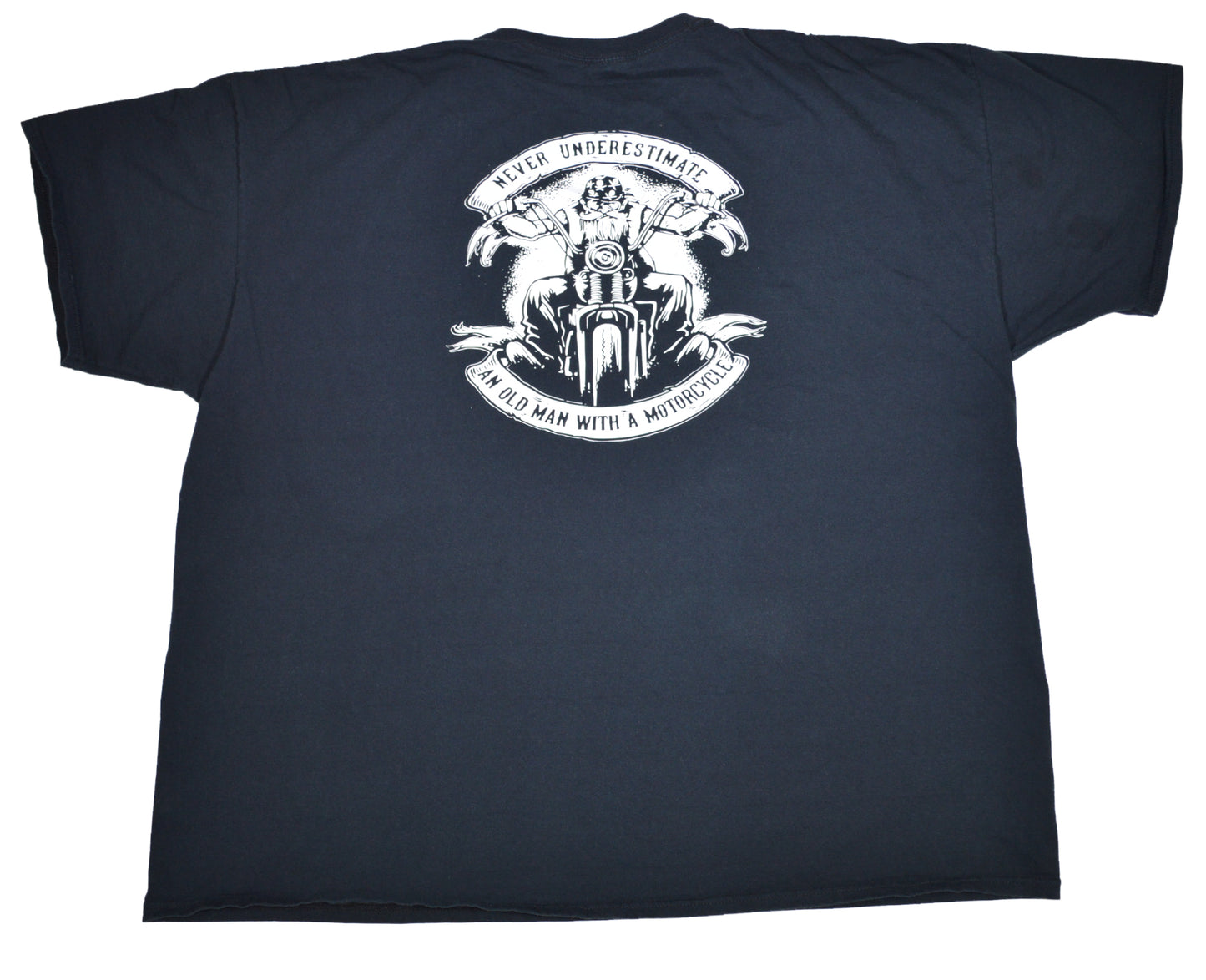 Vintage Harley Davidson Bootleg T-shirt Never Underestimate An Old Man With A Motorcycle.