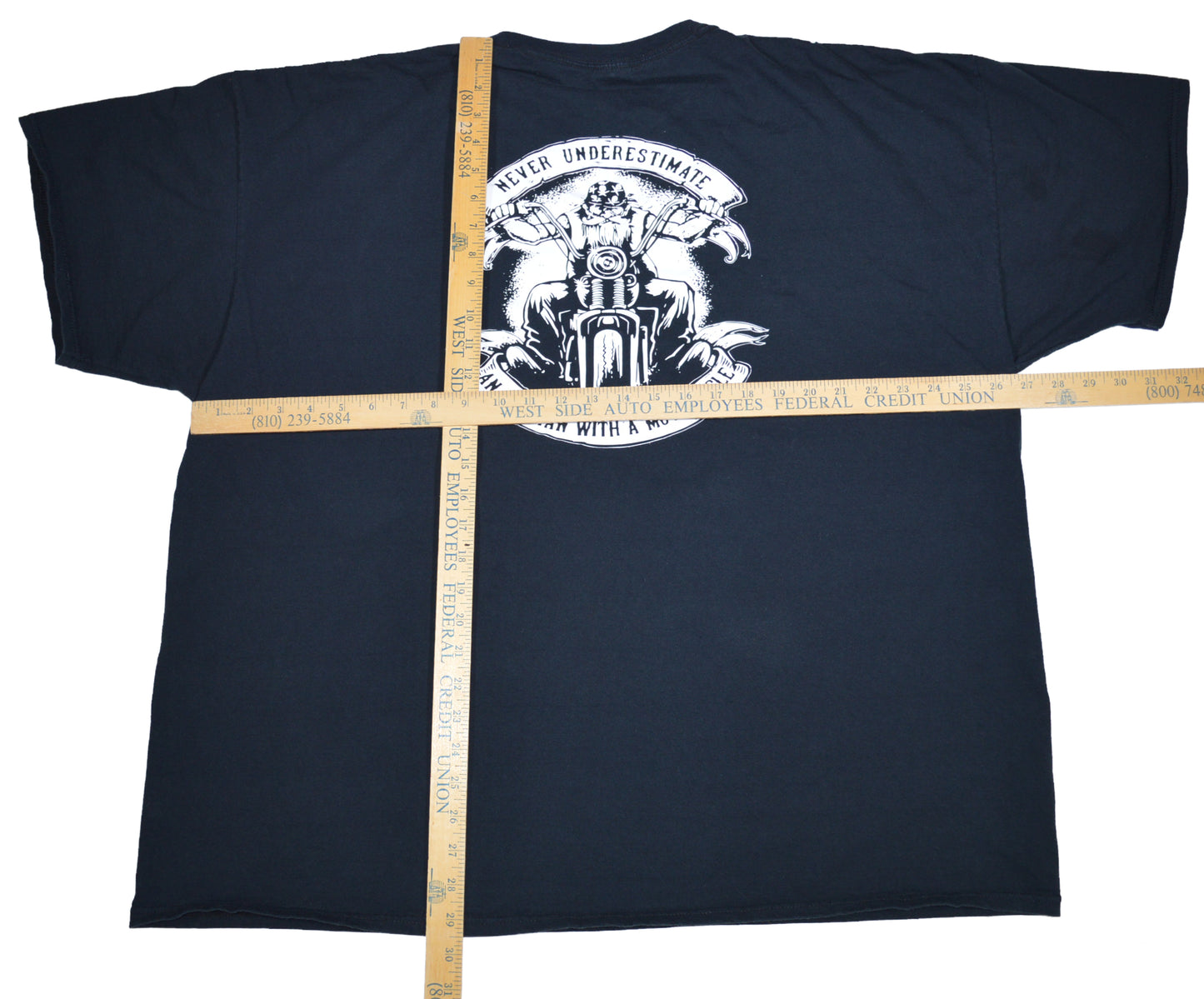 Vintage Harley Davidson Bootleg T-shirt Never Underestimate An Old Man With A Motorcycle.