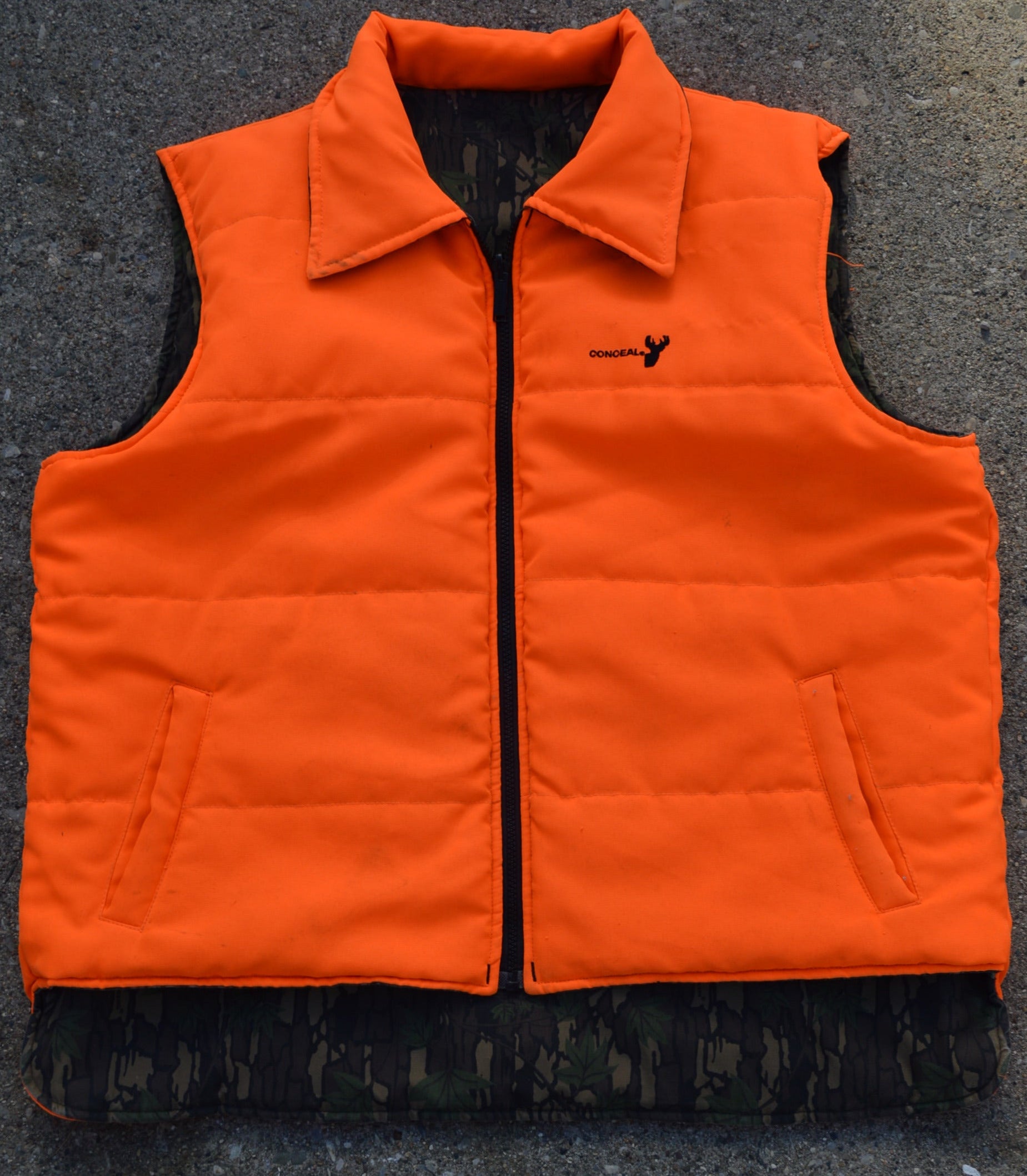 Vintage Winchester Trebark Safety Orange Reversible Vest