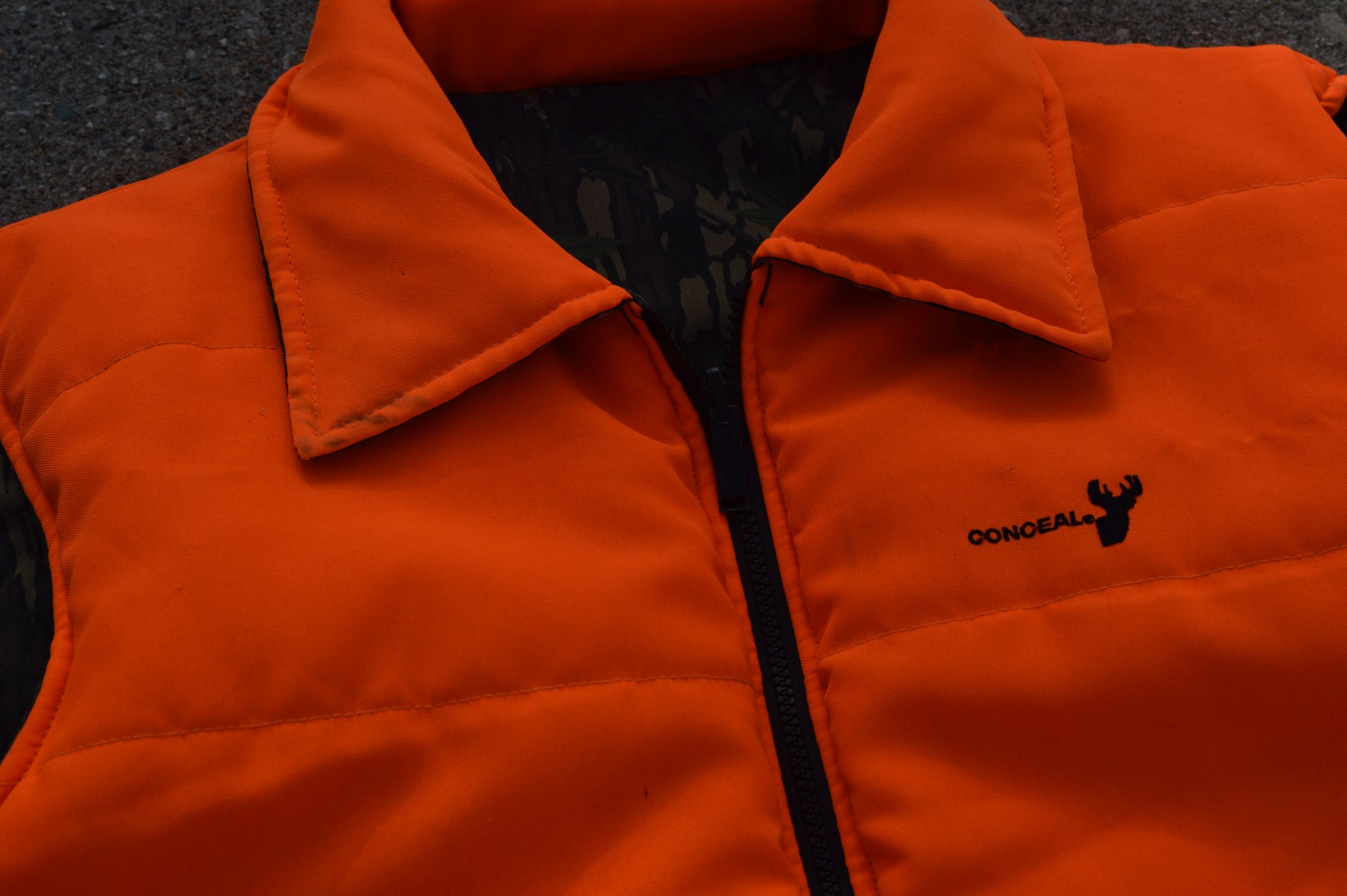 Vintage Winchester Trebark Safety Orange Reversible Vest