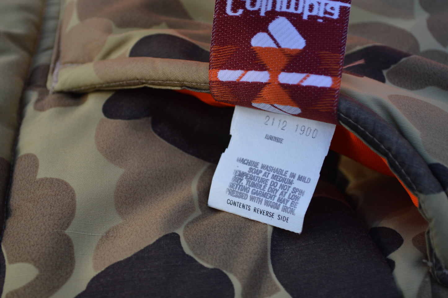 Vintage Columbia Duck Camo Puffer Vest Reversible 80s