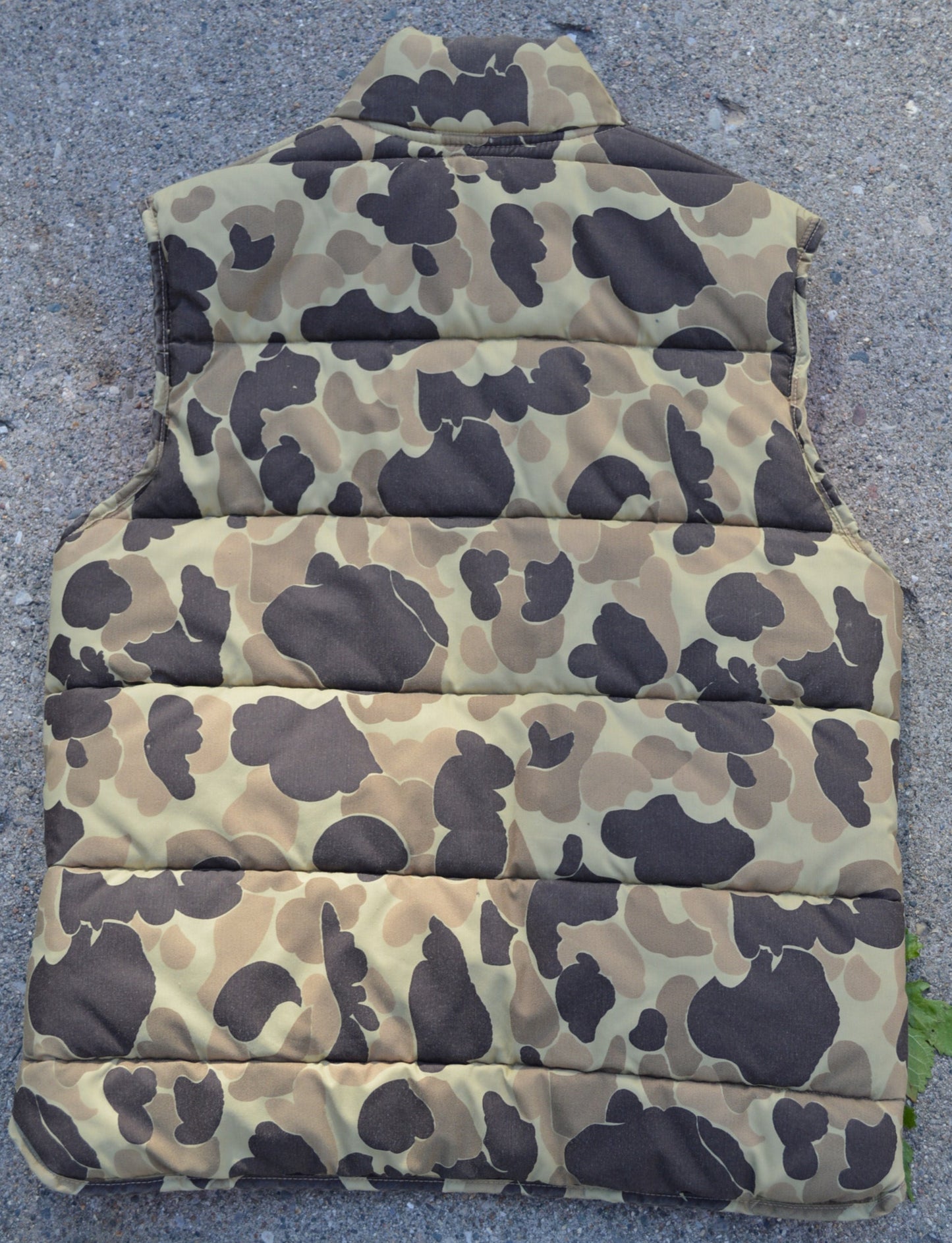 Vintage Columbia Duck Camo Puffer Vest Reversible 80s