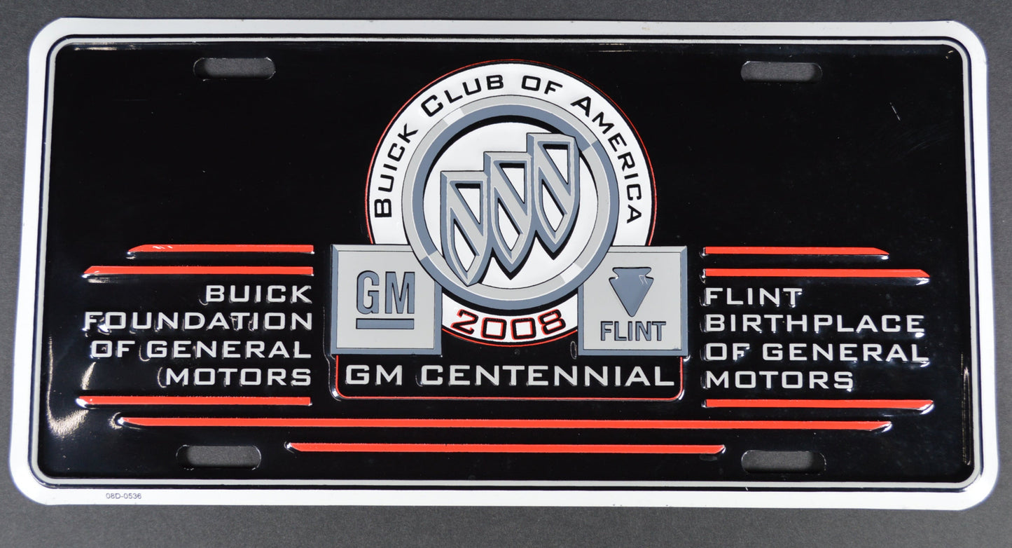 Buick Club of America GM Centennial License Plate 2008