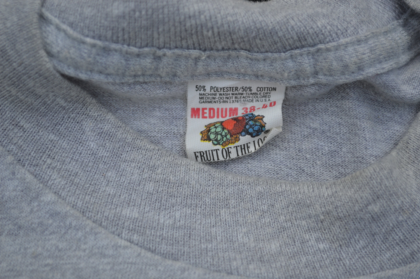 Vintage Chenille Tiger Patch Fruit of the Loom Pocket Tee 80s