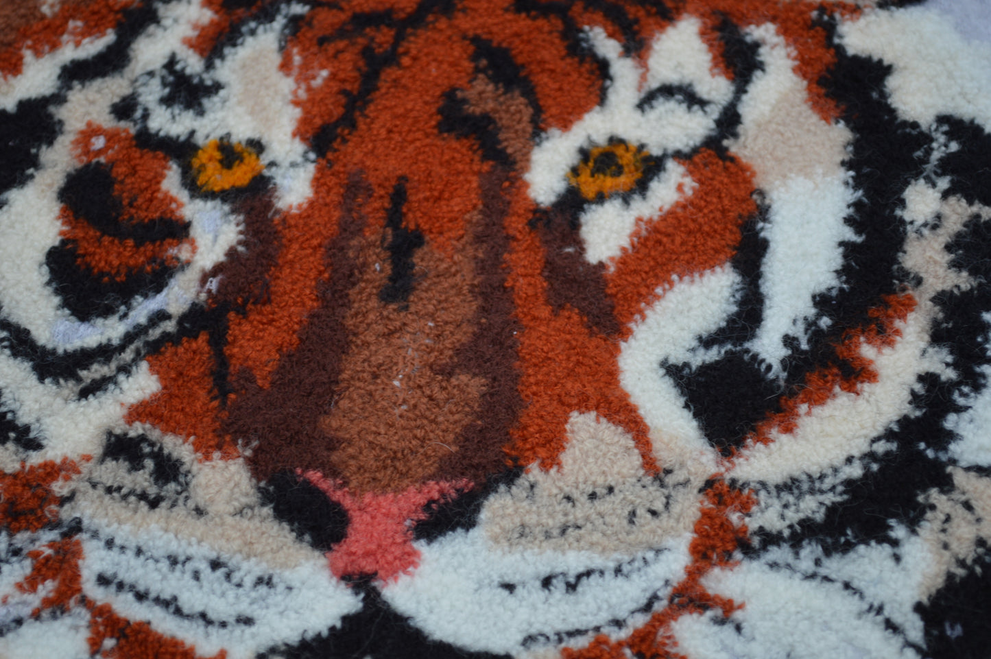 Vintage Chenille Tiger Patch Fruit of the Loom Pocket Tee 80s