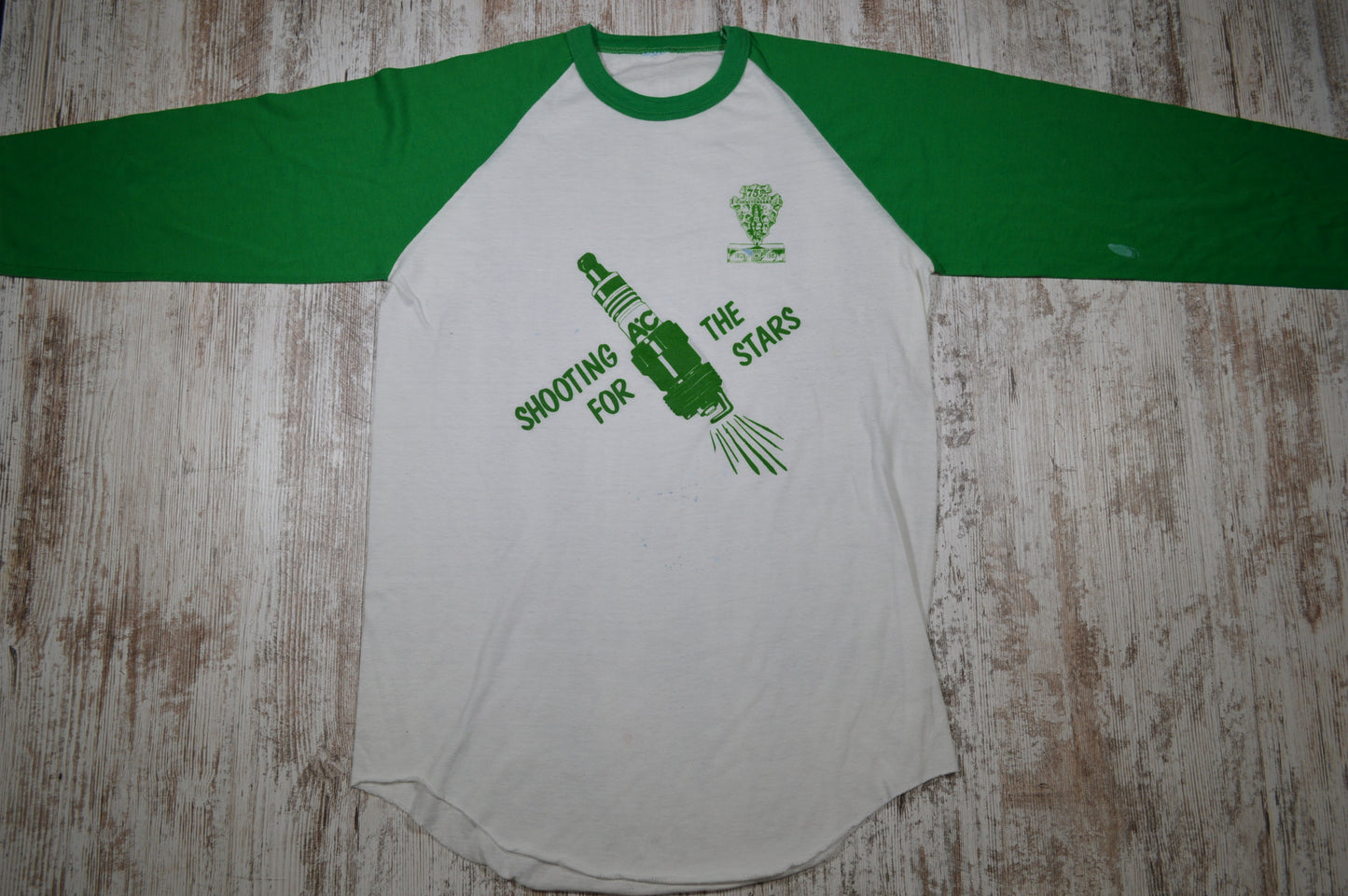 Vintage AC Spark Plug Raglan Shirt 1980s