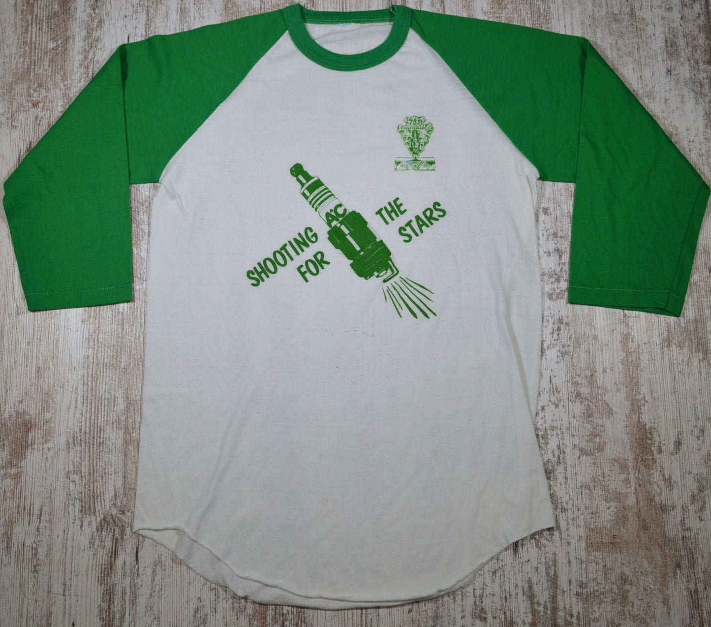 Vintage AC Spark Plug Raglan Shirt 1980s