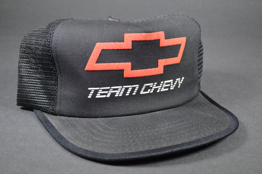 Vintage Team Chevy Bowtie Snapback Hat 1980s