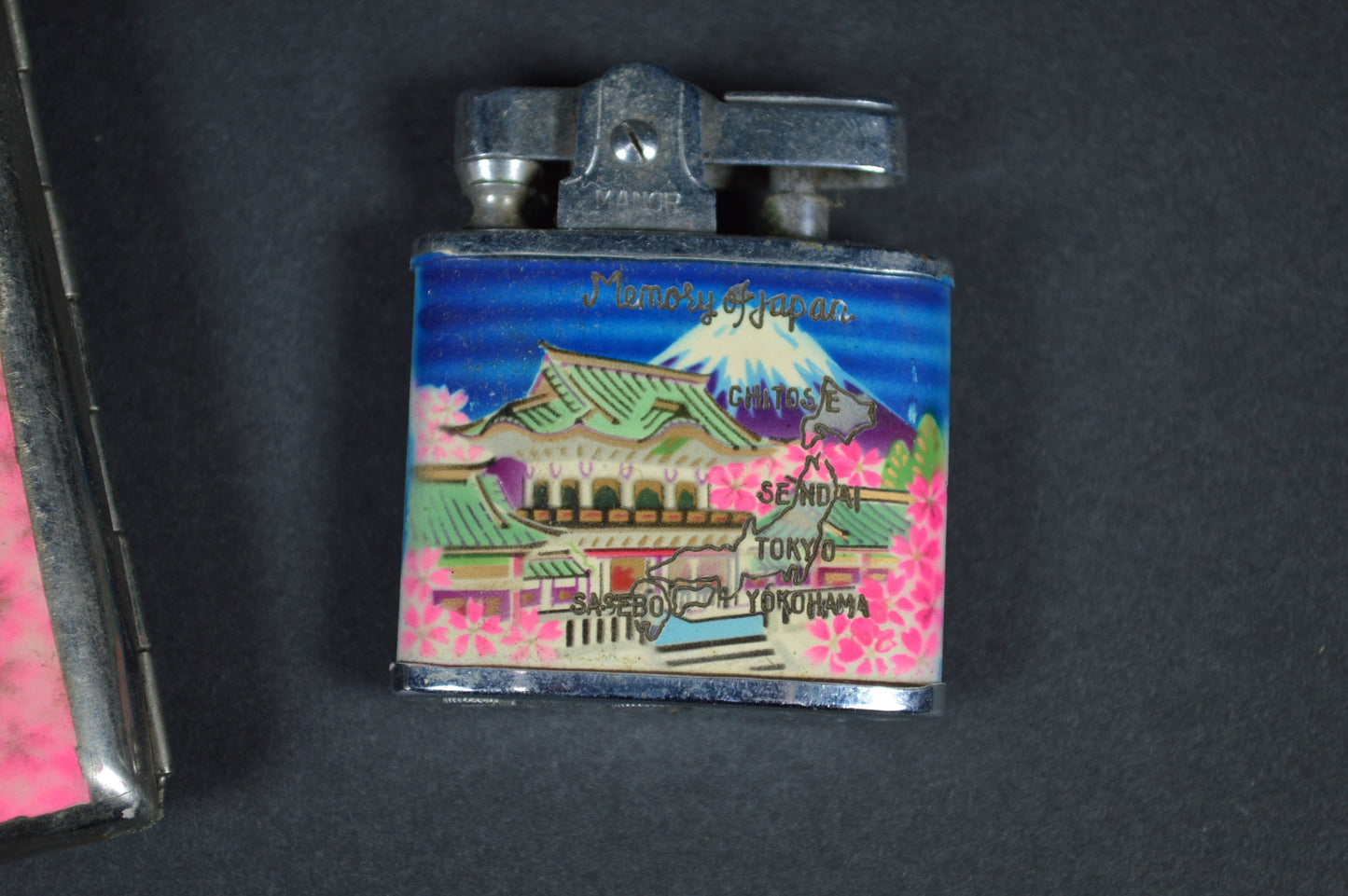 Vintage Japan Lighter and Cigarette Case 