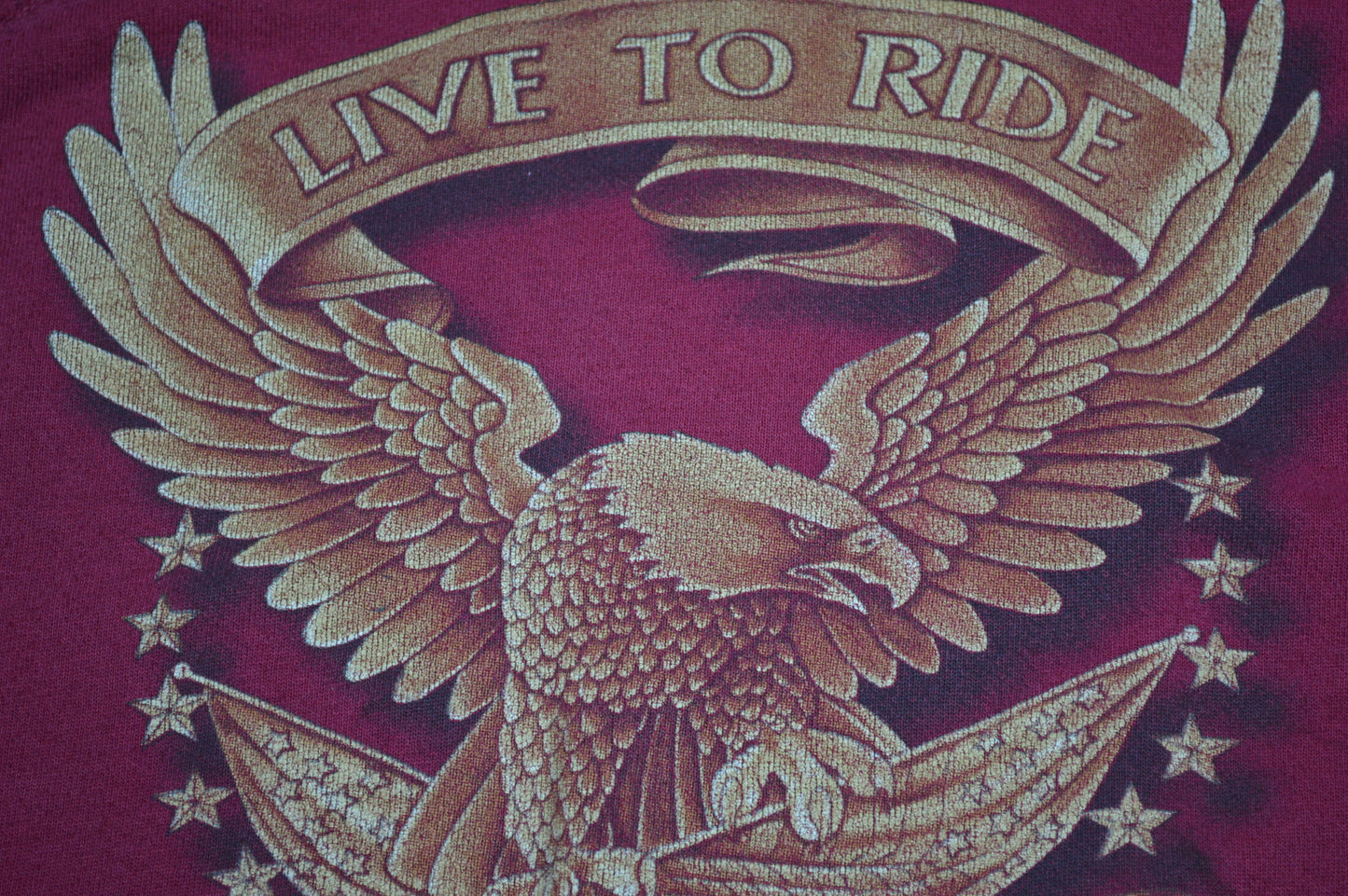 Vintage Live To Ride American Biker Raglan Sweatshirt 80s