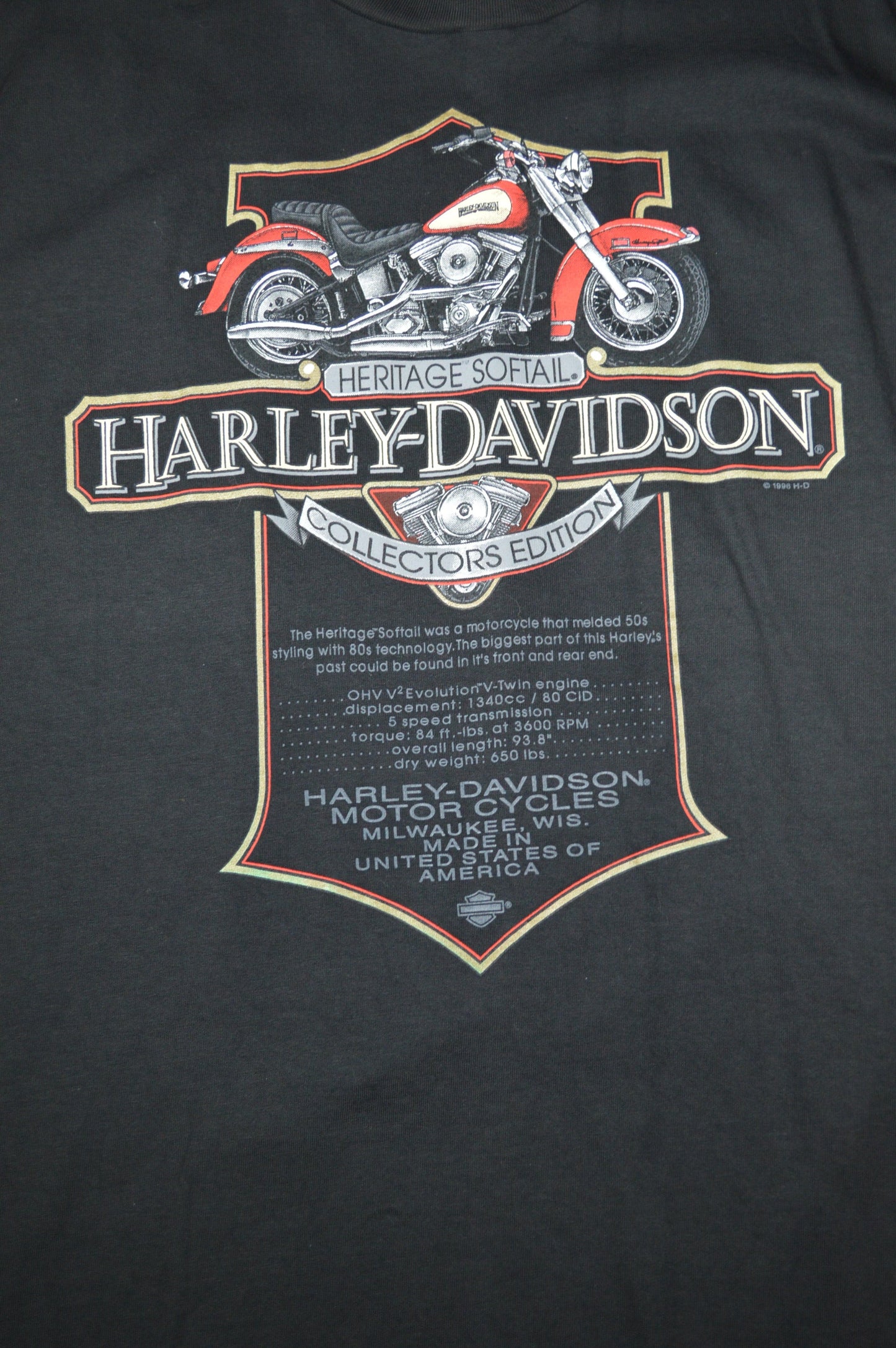 Vintage Harley Davidson Columbus Ohio T-shirt 1990s