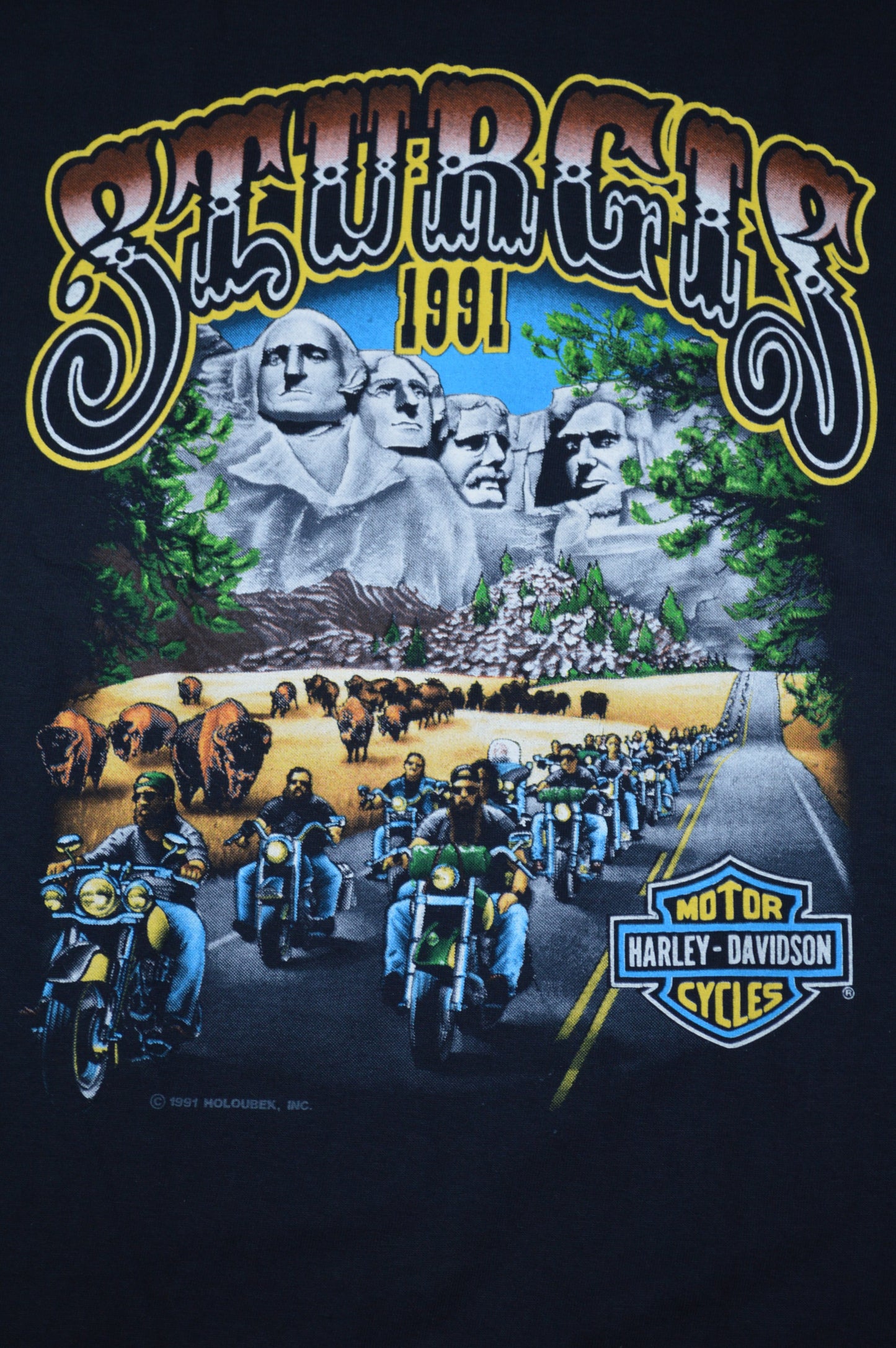 Vintage Harley Davidson Sturgis Grand Forks ND T-shirt 1991