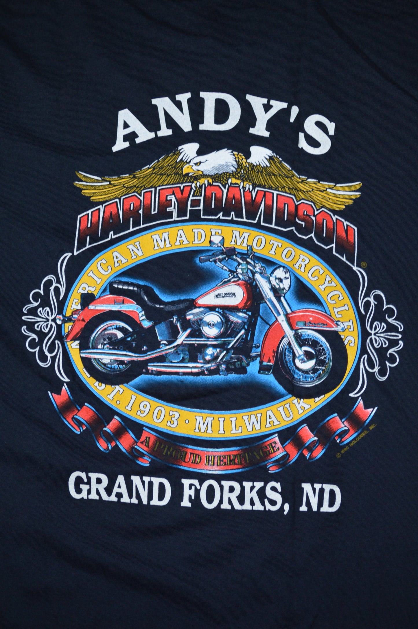 Vintage Harley Davidson Sturgis Grand Forks ND T-shirt 1991