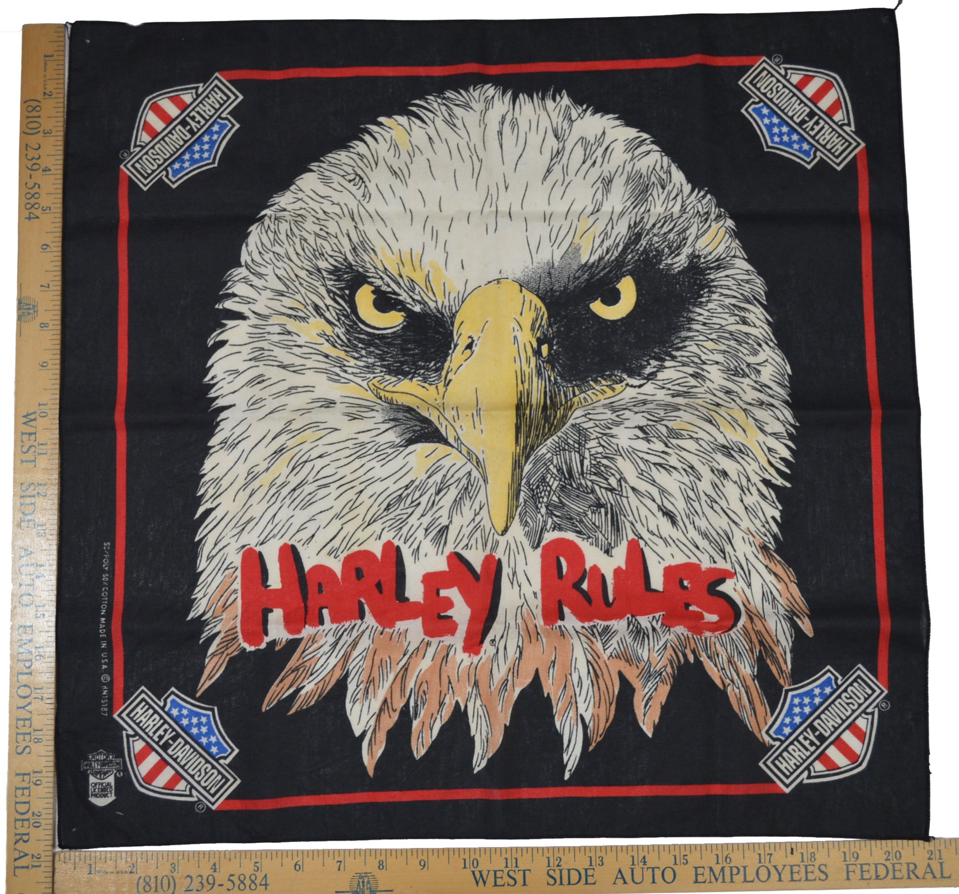 Vintage Harley Rules Bandana 1990s