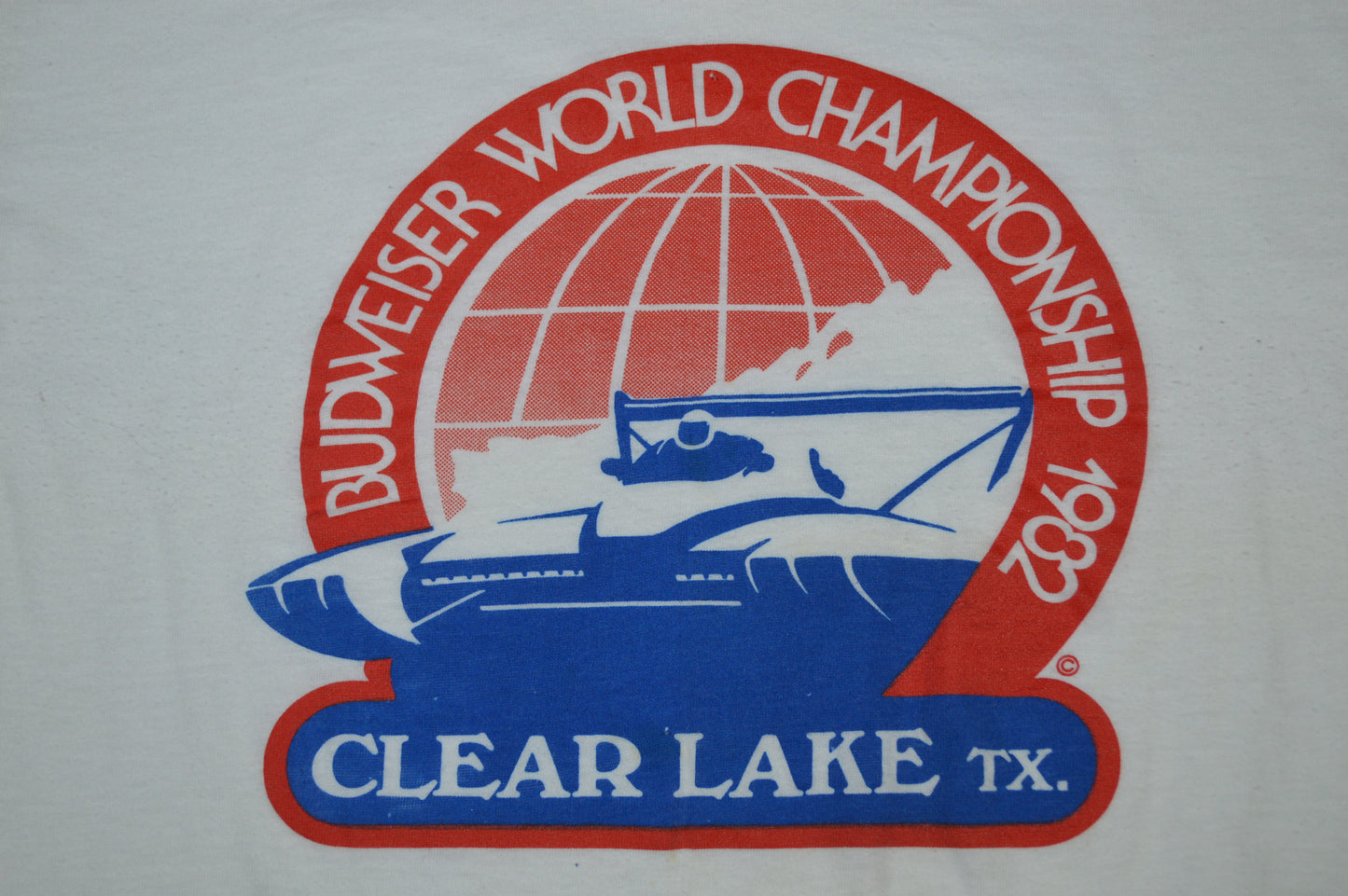 Vintage Budweiser World Championship Speed Boat T-shirt 1982.