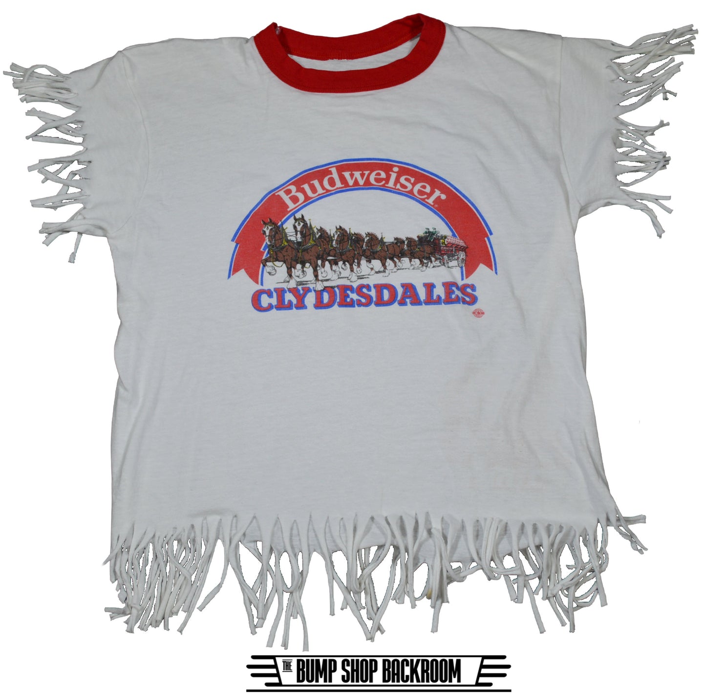 Vintage Budweiser Clydesdales Fringe T-shirt 1980s