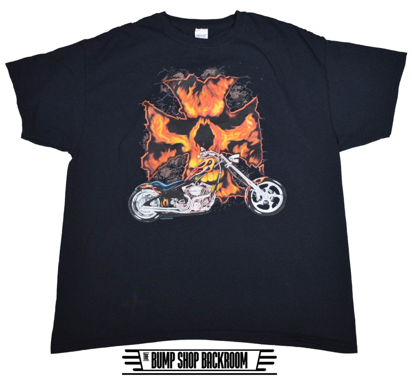 Vintage Iron Cross Chopper T-shirt Y2K. 