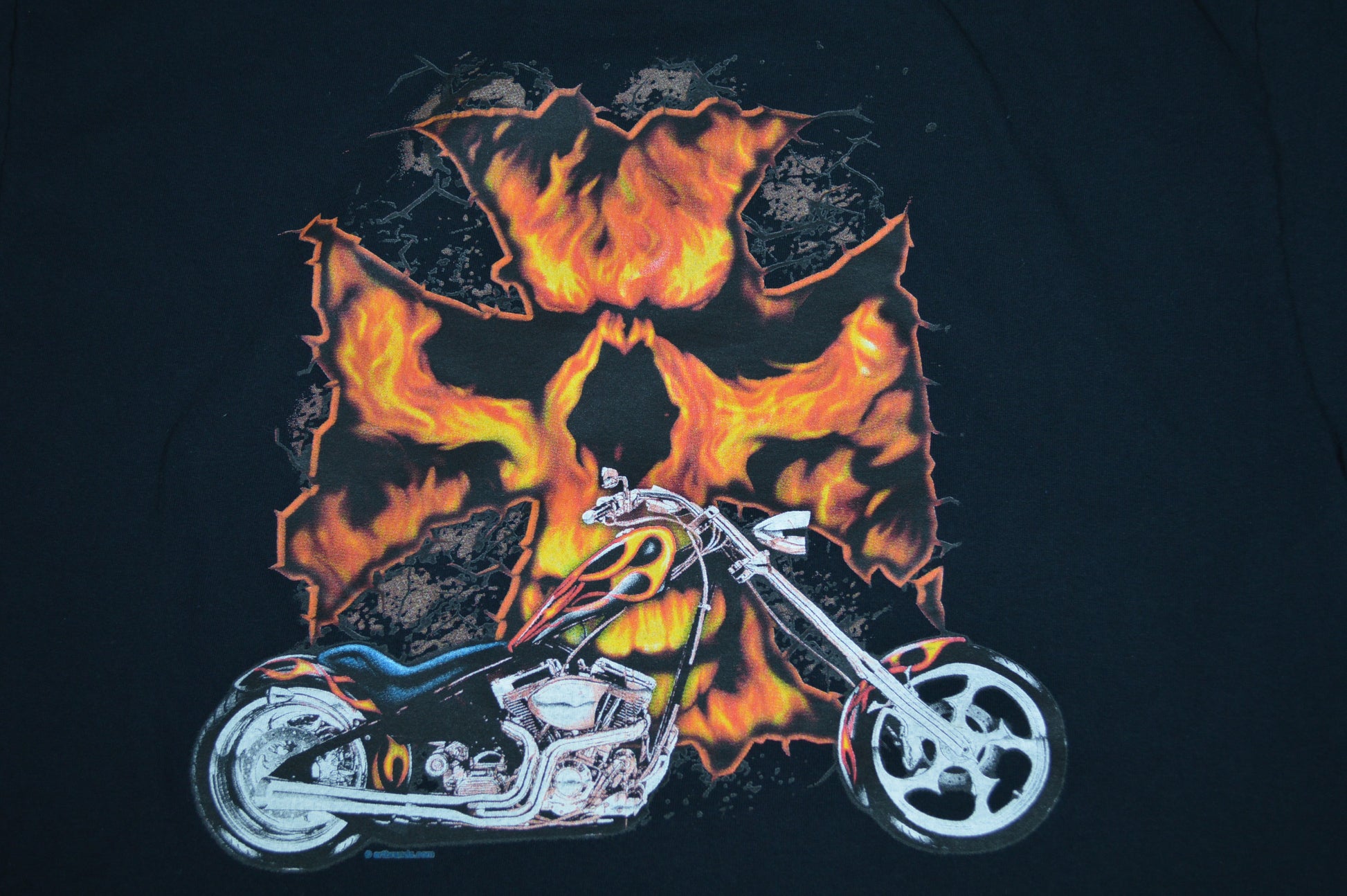 Vintage Iron Cross Chopper T-shirt Y2K. 